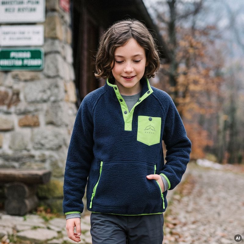 Detská fleece mikina KADVA RODIA JR modrá 11