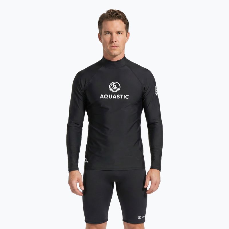 Longsleeve na plávanie Aquastic RIMOS LS UV 50+ UPF čierny