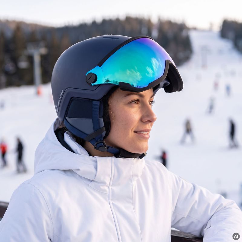 Lyžiarska prilba ATTABO Avens 2.0 Visor modrá 6