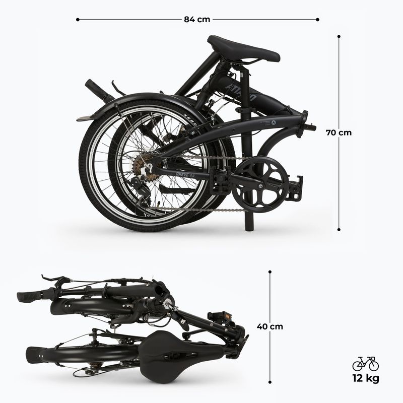 Skladací mestský bicykel ATTABO Breve 2.0 black 2