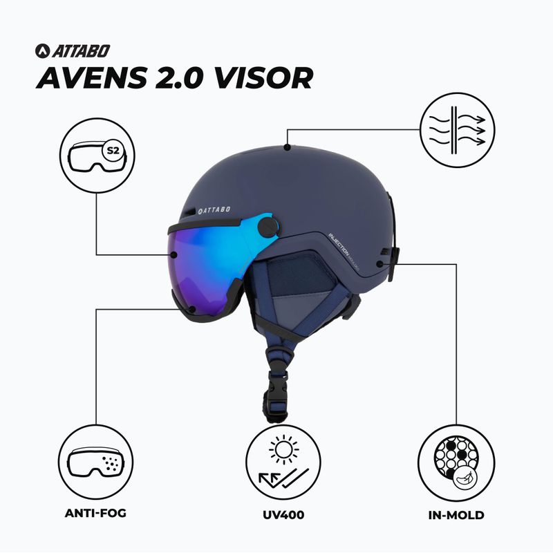 Detská lyžiarska prilba ATTABO Avens 2.0 Jr Visor dark blue 2