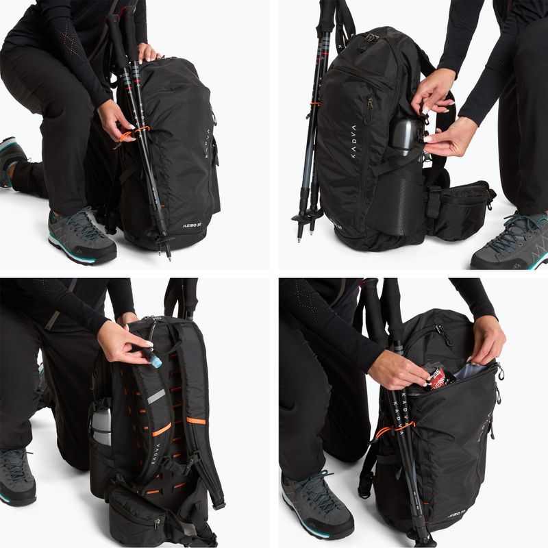 Turistický batoh KADVA Fleiro 30 l čierny 12