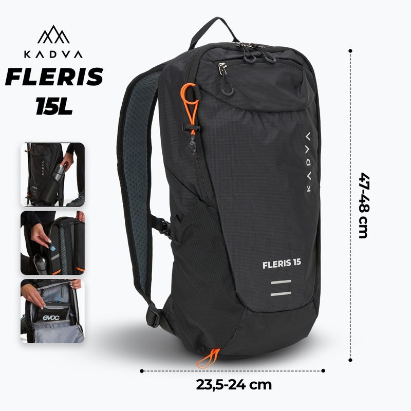 Turistický batoh KADVA Fleris 15 l čierny 2