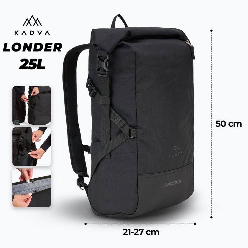Turistický batoh KADVA Londer 25 l čierny 2