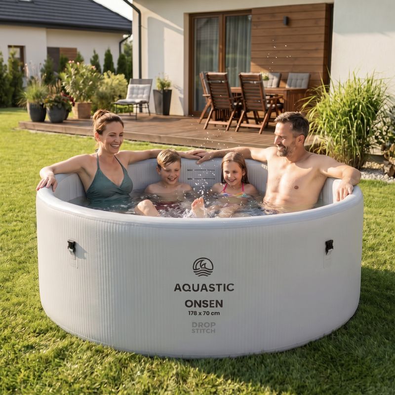 Bazén nafukovací AQUASTIC ONSEN drop stitch 1200 l 178 cm šedý 3