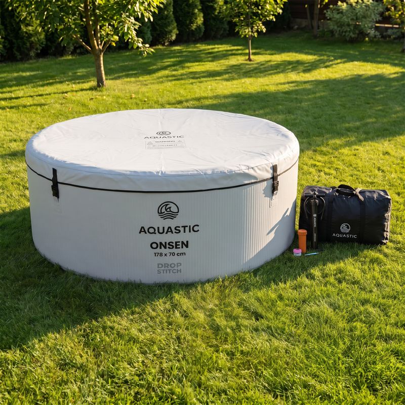 Bazén nafukovací AQUASTIC ONSEN drop stitch 1200 l 178 cm šedý 17