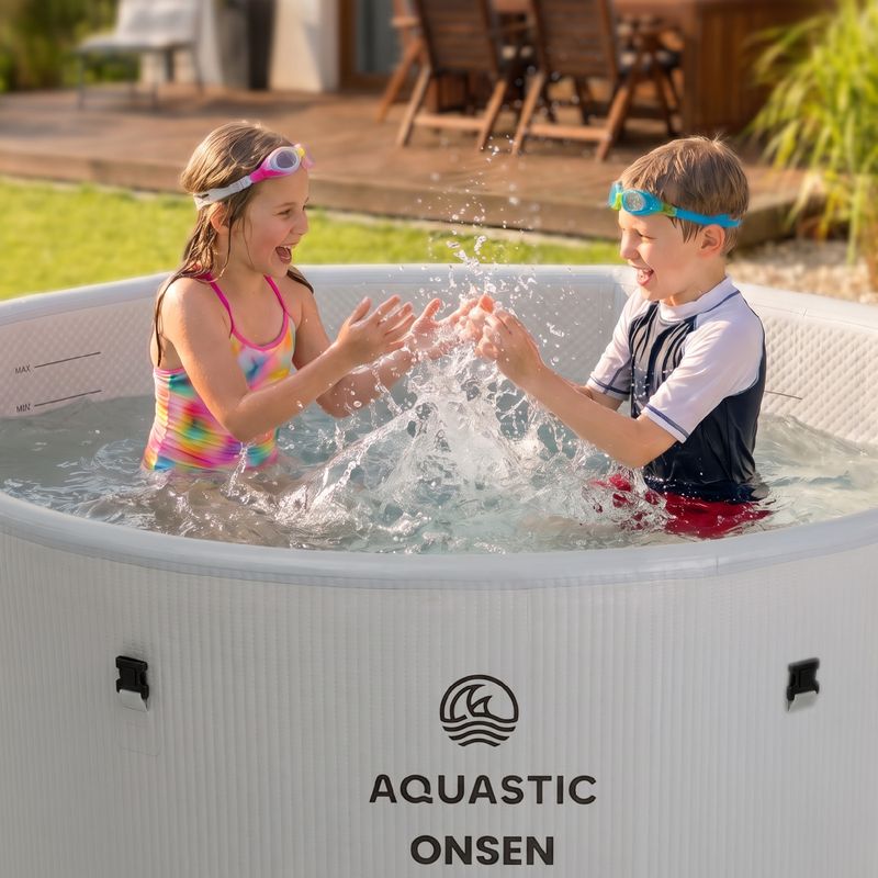 Bazén nafukovací AQUASTIC ONSEN drop stitch 1200 l 178 cm šedý 19