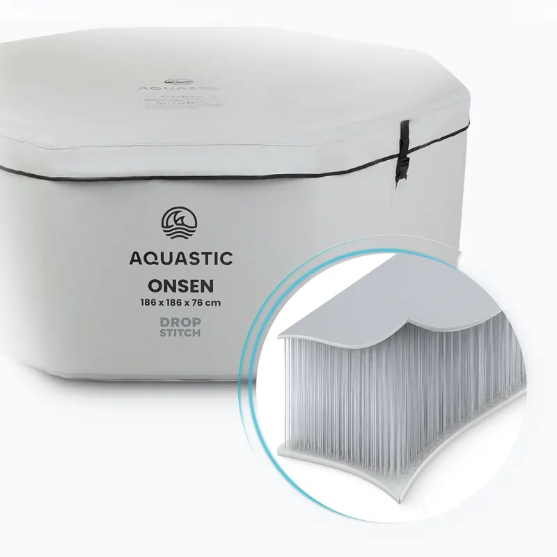 Bazén nafukovací AQUASTIC ONSEN drop stitch 1400 l 186 cm šedý 14