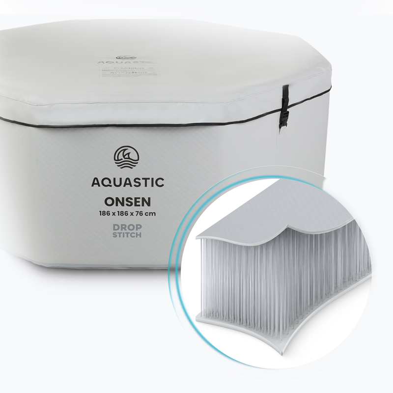 Nafukovací bazén AQUASTIC ONSEN drop stitch 1400 l 186 cm sivý 14
