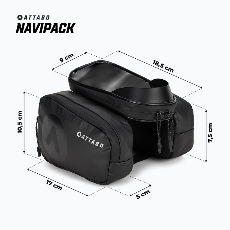 ATTABO NaviPack brašňa na rám bicykla čierna 9