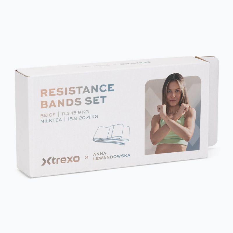 Sada posilňovacích gúm XTREXO x Anna Lewandowska bands Beige/Milktea 6