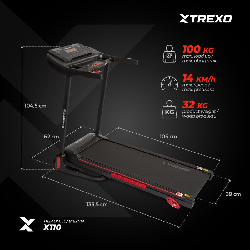 Elektrický bežecký pás XTREXO X110 black 15