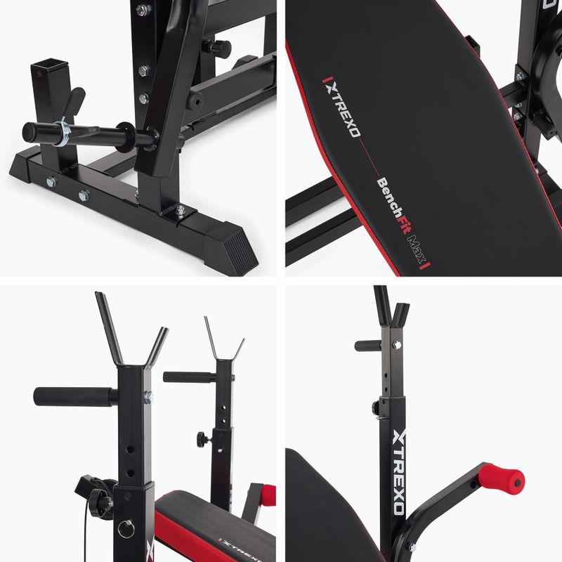 Posilňovacia lavica XTREXO BenchFit Max so stojanom a bicepsovým pultom black 16