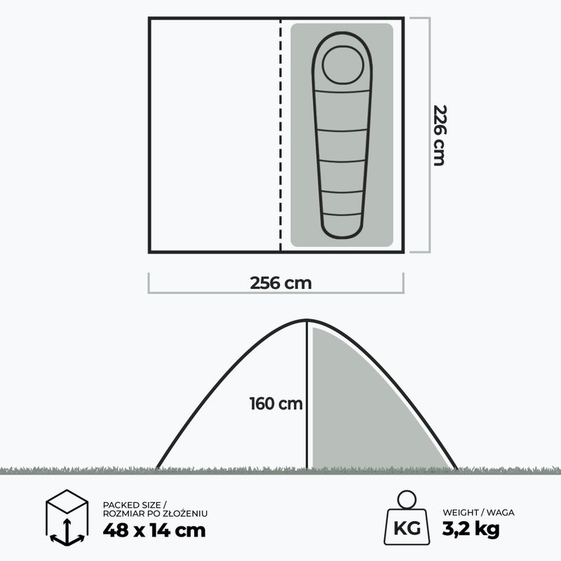 Cyklistický stan pre 1 osobu KADVA BIKEdome green 21