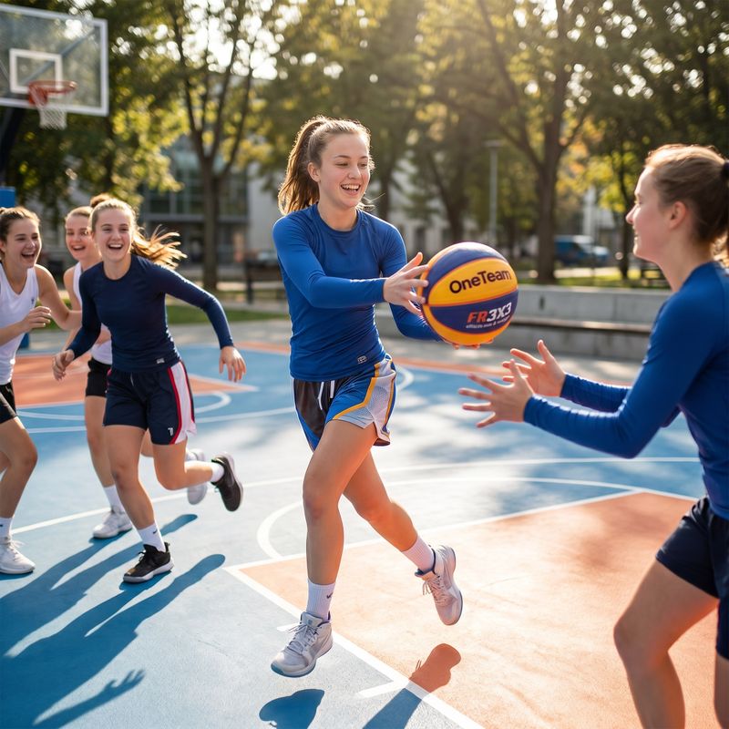 Basketbalová lopta OneTeam Rim Rush Fiba 3x3 blue 6