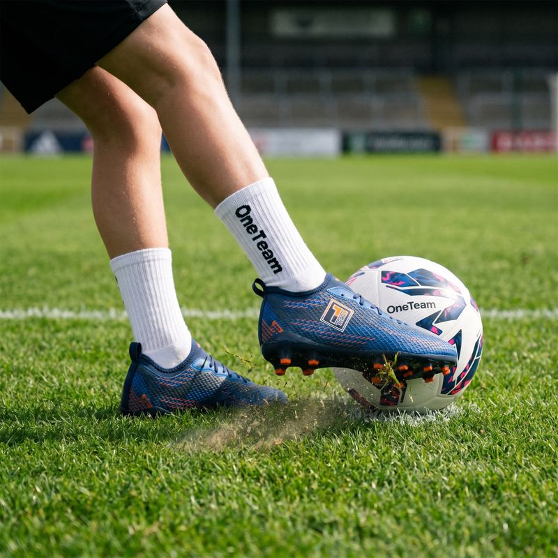 Detské futbalové ponožky OneTeam Precision Grip non-slip 2-pack white 8