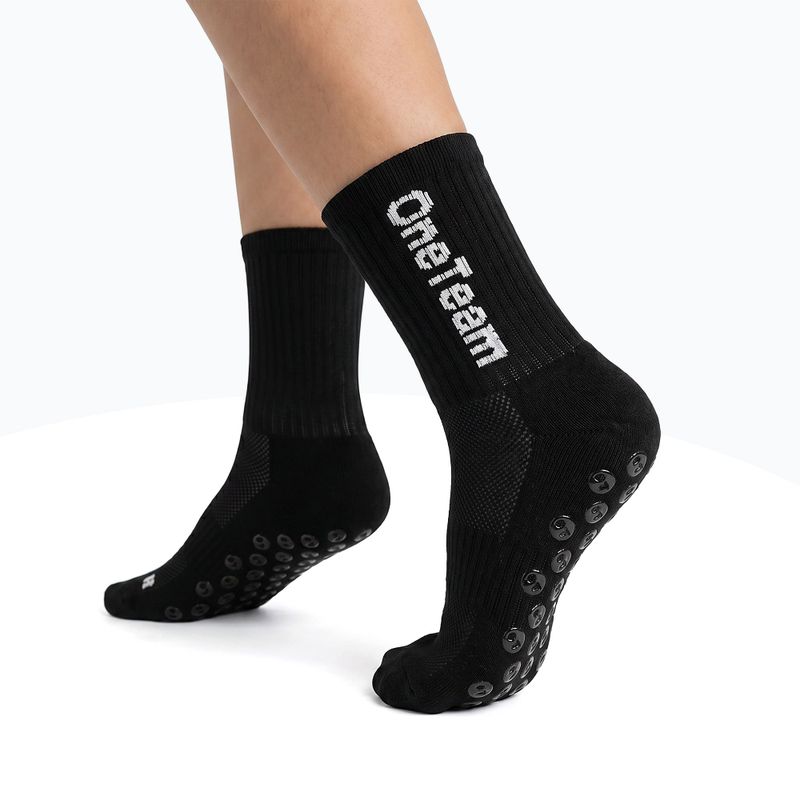 Detské futbalové ponožky OneTeam Precision Grip non-slip 2-pack black 2