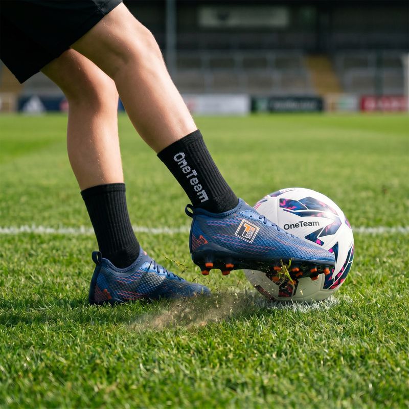 Detské futbalové ponožky OneTeam Precision Grip non-slip 2-pack black 8