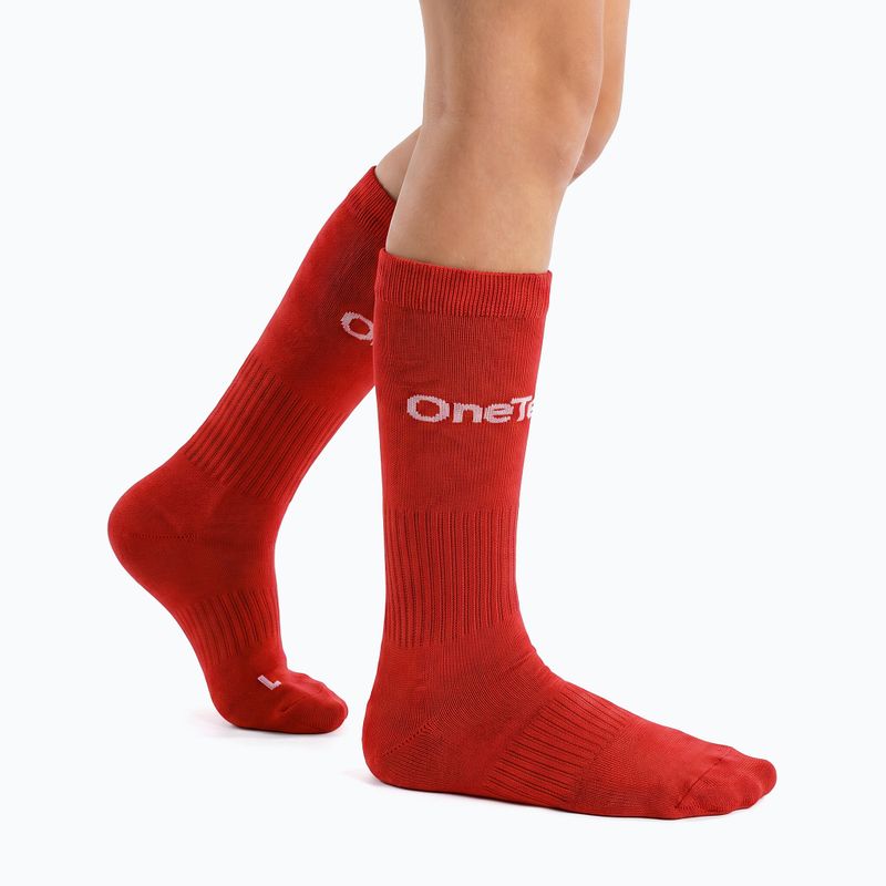 Detské futbalové ponožky OneTeam Precision football socks set 2-pack červený 2