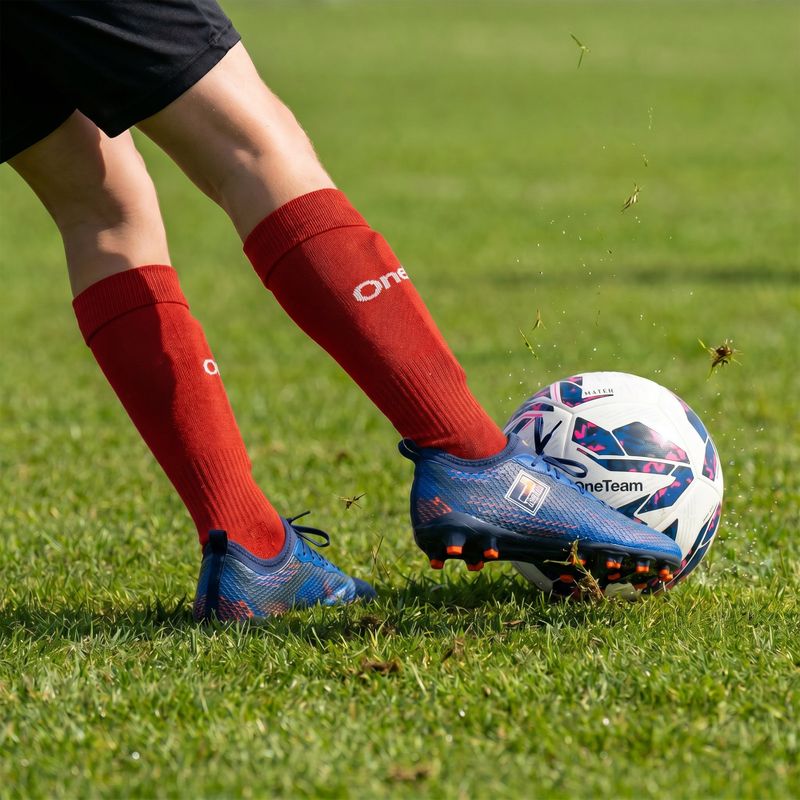 Detské futbalové ponožky OneTeam Precision football socks set 2-pack červený 7