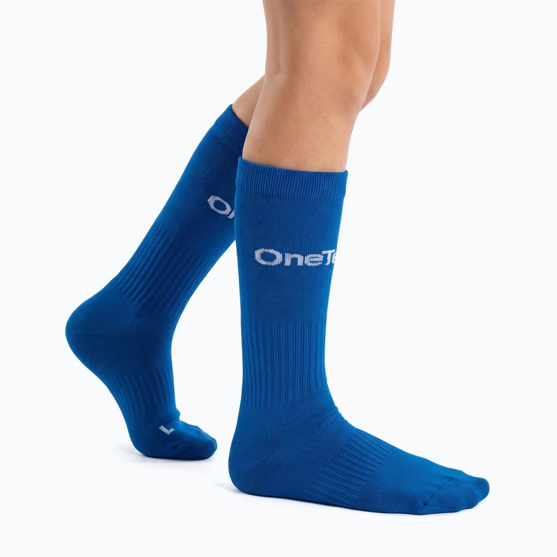 Detské futbalové ponožky OneTeam Precision football socks set 2-pack modrý 2