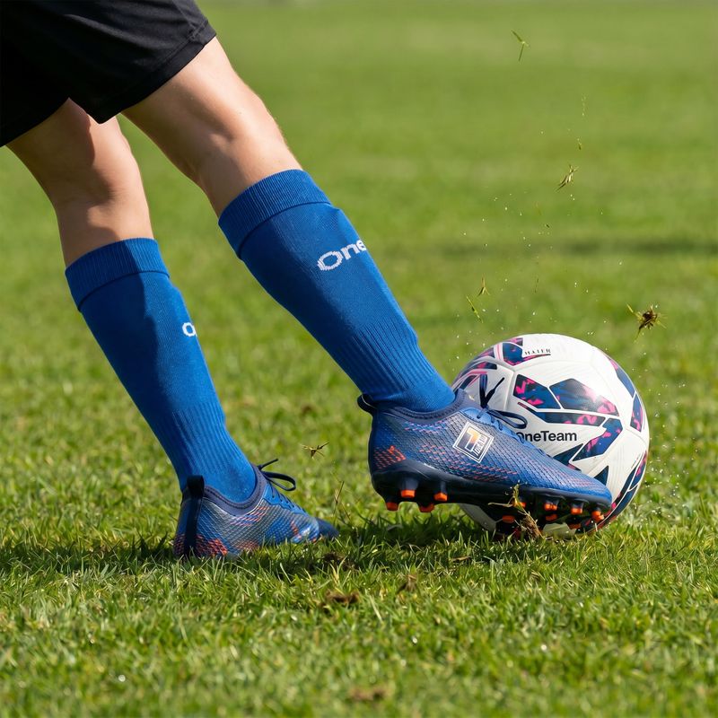 Detské futbalové ponožky OneTeam Precision football socks set 2-pack modrý 7