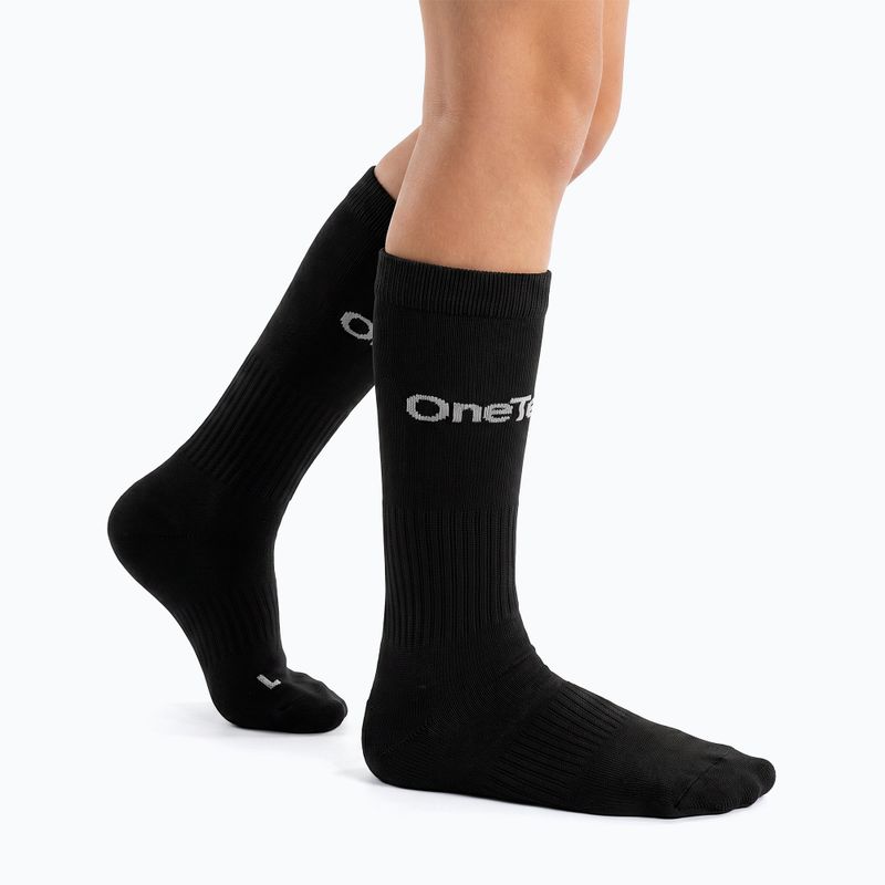 Futbalové ponožky OneTeam Precision football socks set 2-pack čierny 2