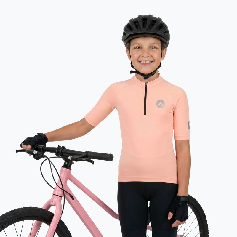 Detský cyklistický dres ATTABO TEVRA JR krátky zips ružový 5