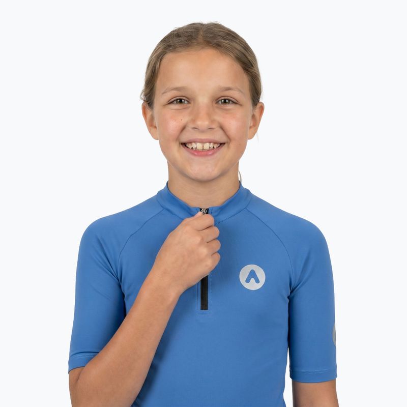 Detský cyklistický dres ATTABO TEVRA JR krátky zips modrý 3