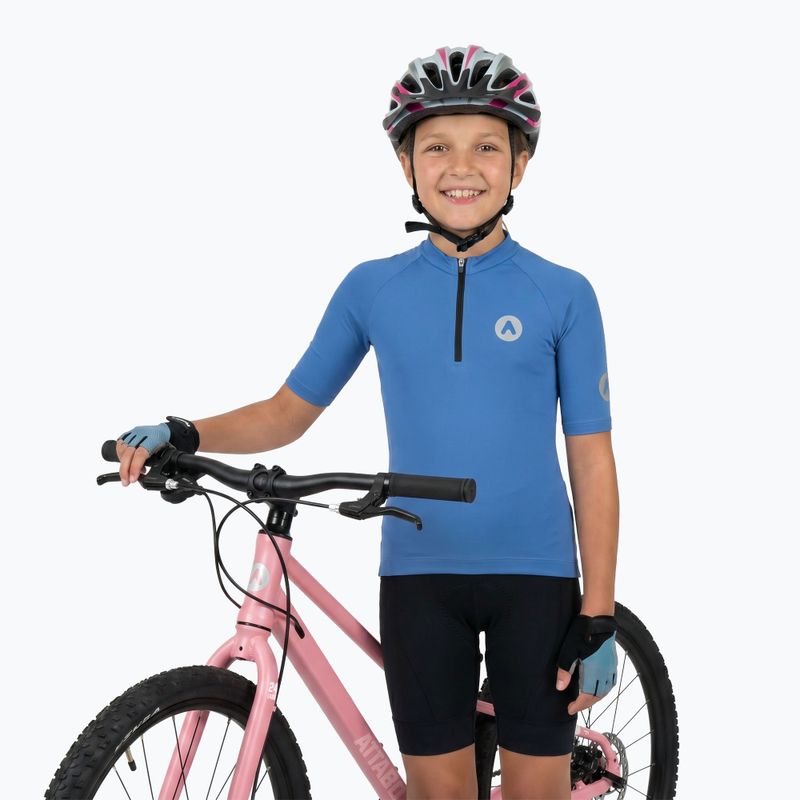 Detský cyklistický dres ATTABO TEVRA JR krátky zips modrý 5