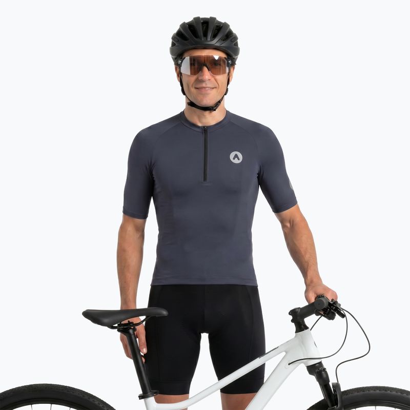 Pánska cyklistická tričko ATTABO TEVRA krátky zips čierne 5