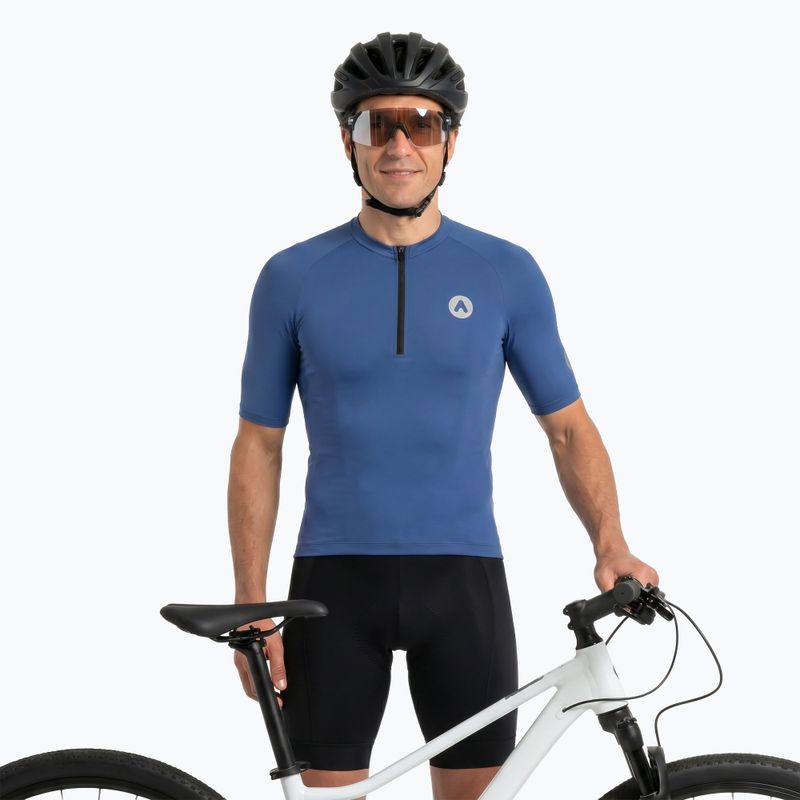 Pánska cyklistická tričko ATTABO TEVRA krátky zips tmavomodrá 5