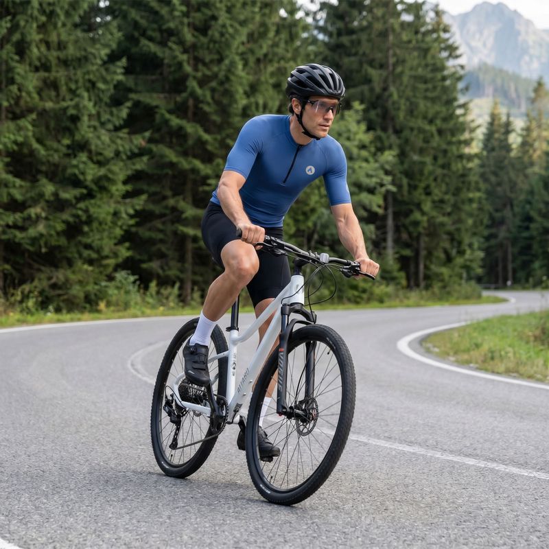 Pánska cyklistická tričko ATTABO TEVRA krátky zips tmavomodrá 6