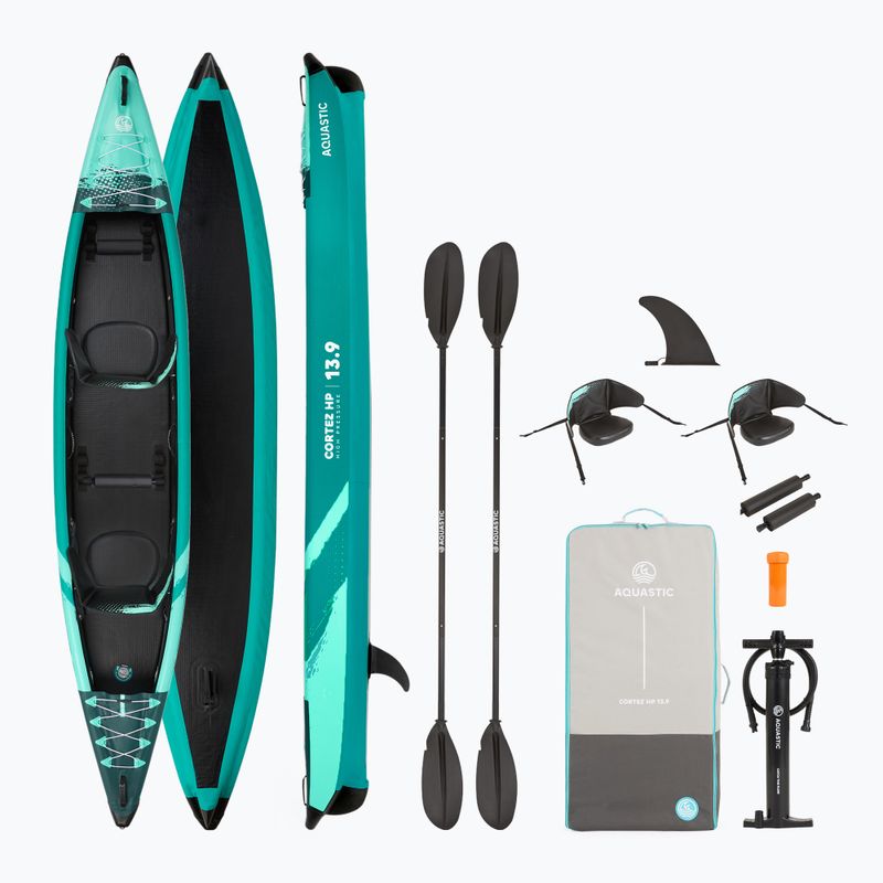 Vysokotlaký nafukovací kajak pre 2 osoby AQUASTIC Cortez 13'9" 420 cm green