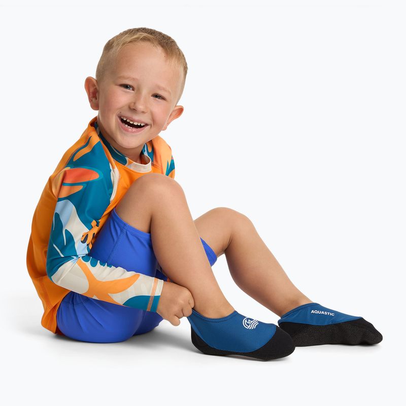 Detské ponožky do bazéna AQUASTIC Seavie Anti-Slip modré 3
