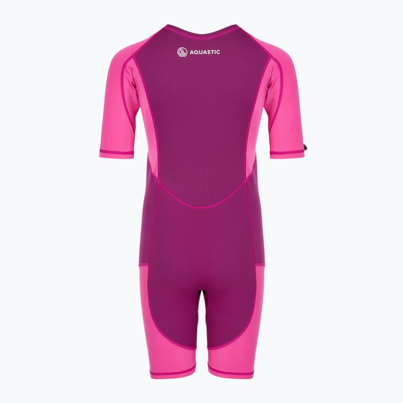 Detský surfový neoprén AQUASTIC z neoprénu 1.5 mm WAVEY pink 9