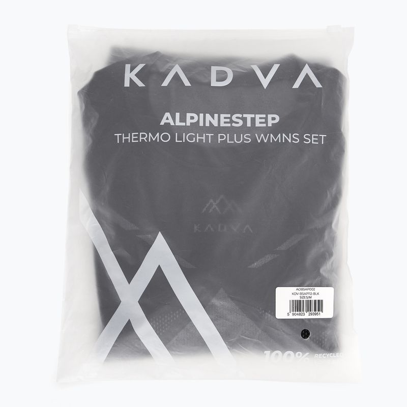 Komplet termoregulačnej dámskej bielizne KADVA ALPINESTEP THERMO LIGHT PLUS bezšvový čierny 10