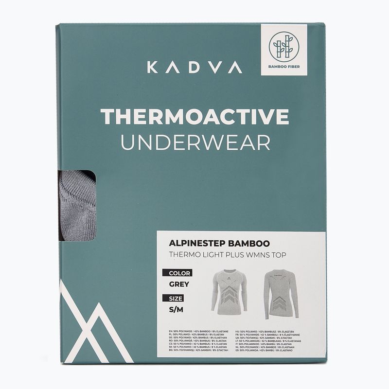 Dámska termoaktyvna mikina KADVA ALPINESTEP BAMBOO THERMO LIGHT PLUS bezšvová šedá 10