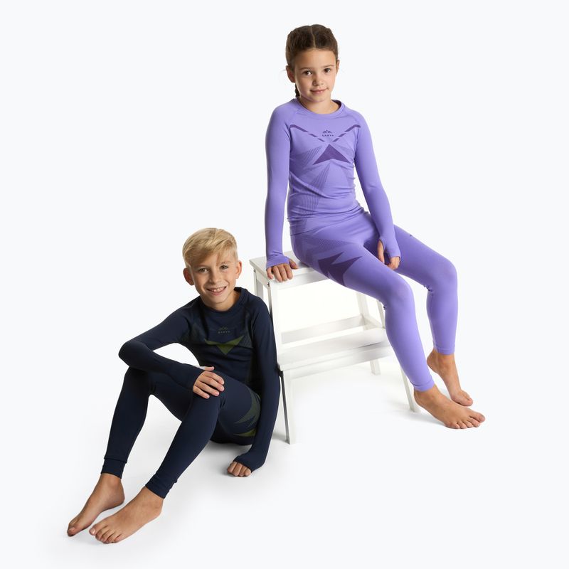 Komplet termoregulačnej bielizne pre deti KADVA ALPINESTEP THERMO LIGHT PLUS bezšvový fialový 9