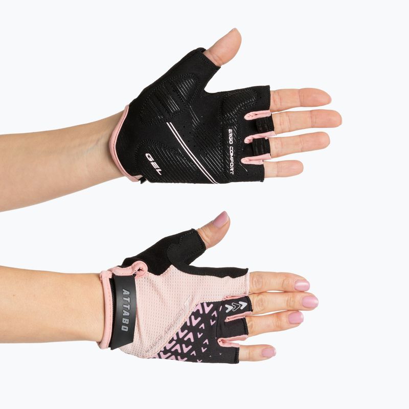 Dámske cyklistické rukavice ATTABO Vito WMNS gel shock proof pink/black 4