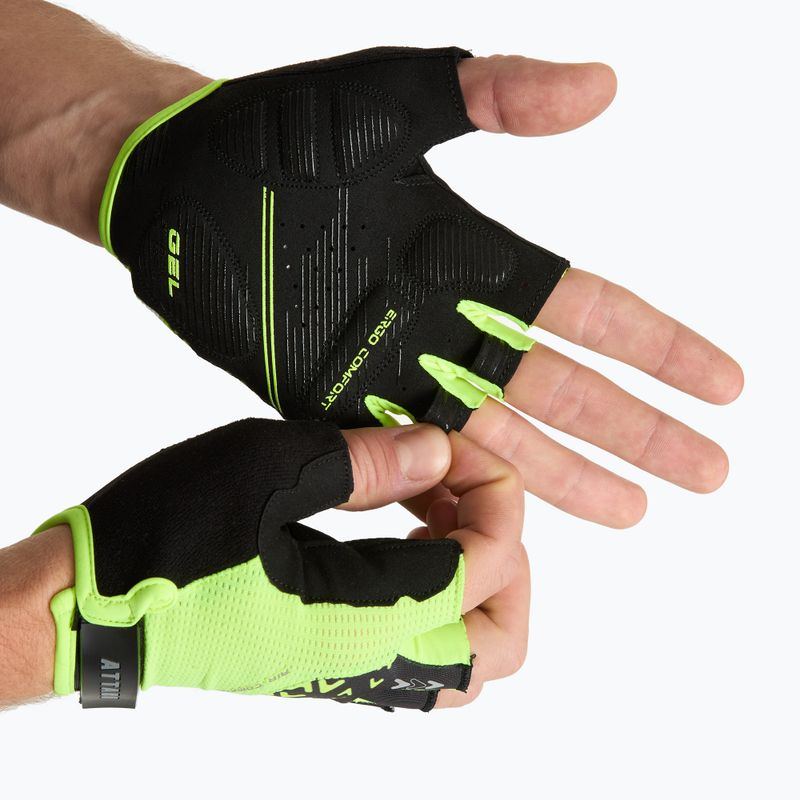 Cyklistické rukavice ATTABO Vito gel shock proof lime/black 2