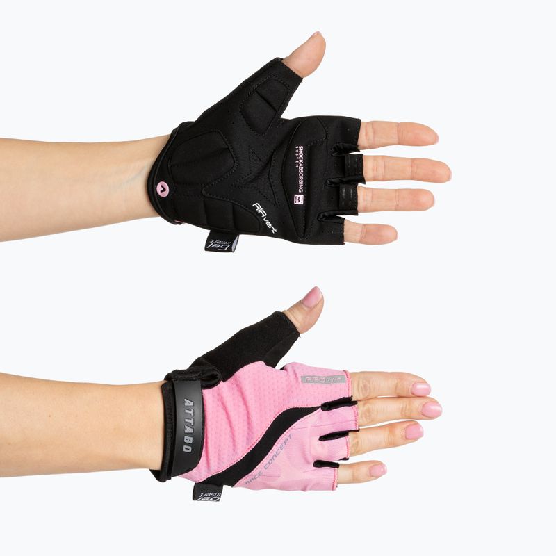 Dámske cyklistické rukavice ATTABO Kinu Pro WMNS shock absorbing system pink/black 4
