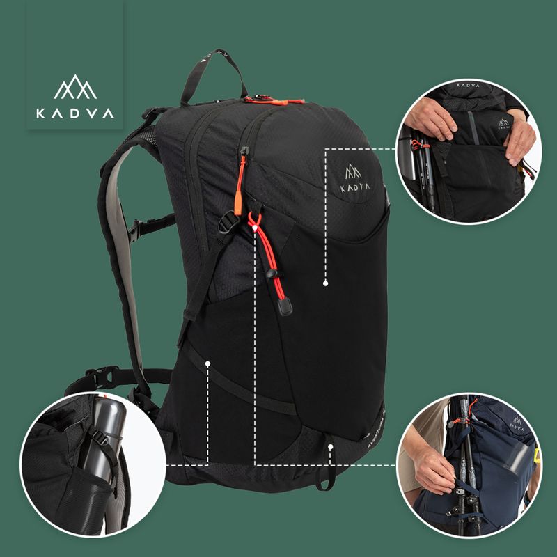Turistický batoh KADVA Aventura 22 l čierny 20