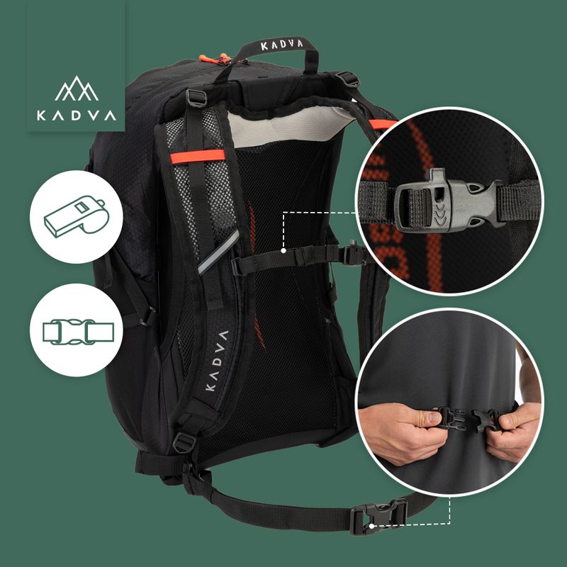 Turistický batoh KADVA Aventura 22 l čierny 21