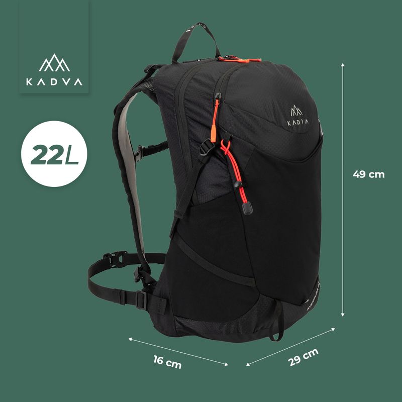 Turistický batoh KADVA Aventura 22 l čierny 22