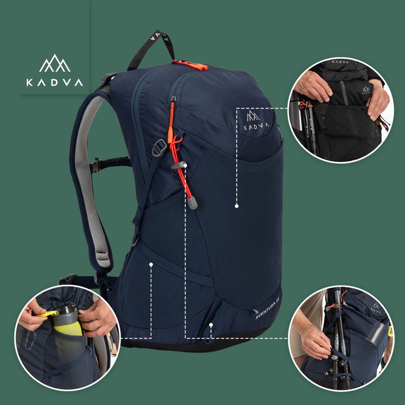 Turistický batoh KADVA Aventura 22 l oceľovo modrý 26