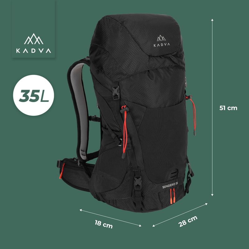 Turistický batoh KADVA Sendero 35 l čierny 21