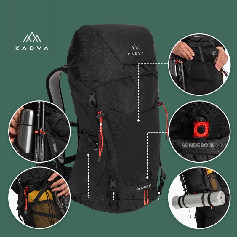 Turistický batoh KADVA Sendero 35 l čierny 22