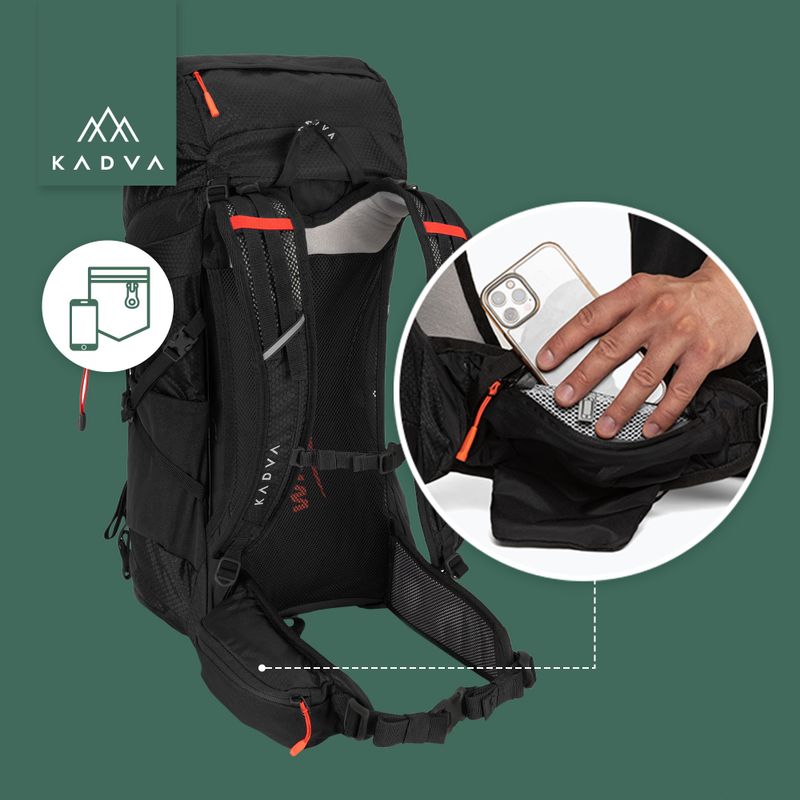 Turistický batoh KADVA Sendero 35 l čierny 24