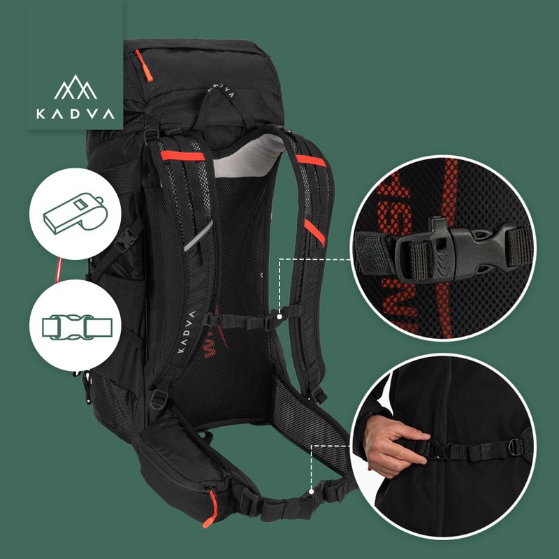 Turistický batoh KADVA Sendero 35 l čierny 27
